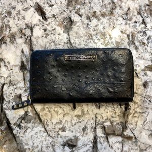 Rebecca Minkoff Ostrich Leather Wallet Black